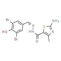 2-amino-N'-(3,5-dibromo-4-hydroxybenzylidene)-4-methyl-1,3-thiazole-5-carbohydrazide结构式
