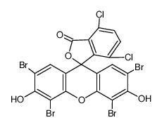 2',4',5',7'-tetrabromo-4,7-dichloro-3',6'-dihydroxy-spiro[phthalan-1,9'-xanthen]-3-one结构式