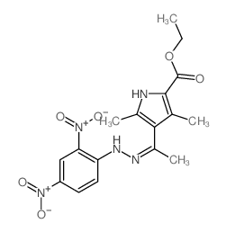 ethyl 4-[1-[2-(2,4-dinitrophenyl)hydrazinyl]ethylidene]-3,5-dimethyl-pyrrole-2-carboxylate结构式