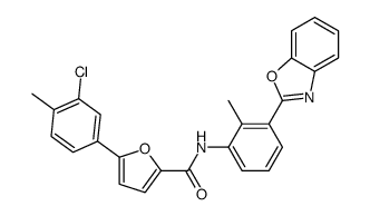 2-Furancarboxamide,N-[3-(2-benzoxazolyl)-2-methylphenyl]-5-(3-chloro-4-methylphenyl)-(9CI) Structure