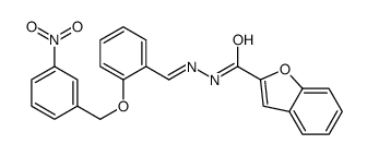 N-[[2-[(3-nitrophenyl)methoxy]phenyl]methylideneamino]-1-benzofuran-2-carboxamide Structure