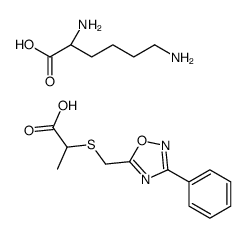 (2S)-2,6-diaminohexanoic acid,2-[(3-phenyl-1,2,4-oxadiazol-5-yl)methylsulfanyl]propanoic acid Structure