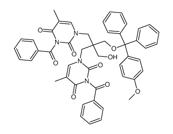 1-O-[(4-methoxyphenyl)diphenylmethyl]-2,2-bis-[(3-benzoyl-thymin-1-yl)methyl]-1,3-propanediol Structure