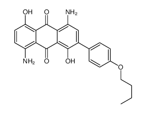 4,8-diamino-2-(4-butoxyphenyl)-1,5-dihydroxyanthracene-9,10-dione结构式