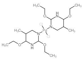 dichloropalladium; 2,6-diethoxy-5-methyl-4H-pyrimidine; 2,4-diethoxy-5-methyl-3,4,5,6-tetrahydro-2H-pyrimidine structure