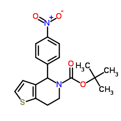 TERT-BUTYL 4-(4-NITROPHENYL)-6,7-DIHYDROTHIENO[3,2-C]PYRIDINE-5(4H)-CARBOXYLATE结构式