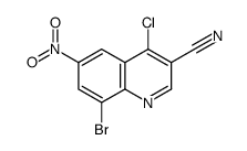 8-Bromo-4-chloro-6-nitro-3-quinolinecarbonitrile Structure