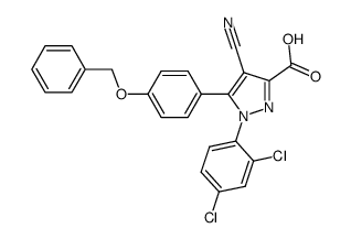 5-[4-(benzyloxo)phenyl]-4-cyano-1-(2,4-dichlorophenyl)-1H-pyrazole-3-carboxylic acid结构式