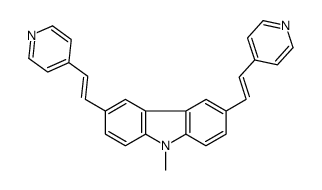 9-methyl-3,6-bis(2-pyridin-4-ylethenyl)carbazole结构式