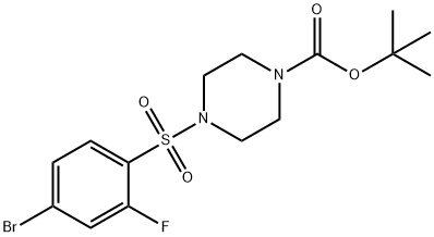 4-(4-溴-2-氟苯基磺酰基)哌嗪-1-甲酸叔丁酯结构式