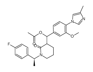 acetic acid {1-[(1S)-1-(4-fluorophenyl)ethyl]-2-oxopiperidin-3-yl}[3-methoxy-4-(4-methyl-1H-imidazol-1-yl)phenyl]methyl ester结构式