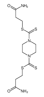 piperazine-1,4-bis-carbodithioic acid bis-(2-carbamoyl-ethyl ester) Structure