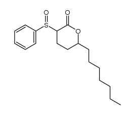 6-heptyl-3-(phenylsulfinyl)tetrahydro-2H-pyran-2-one Structure