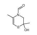 2-hydroxy-4-formyl-2,5-dimethyl-2,3-dihydro-1,4-thiazine结构式