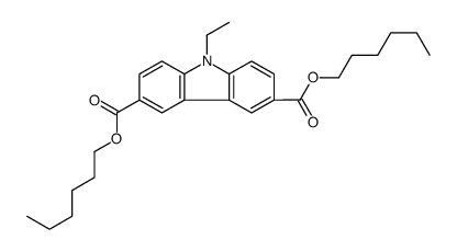 dihexyl 9-ethylcarbazole-3,6-dicarboxylate structure