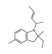 2,5-dimethyl-2-ethyl-1-(1-methyl-2-butenyl)indoline Structure