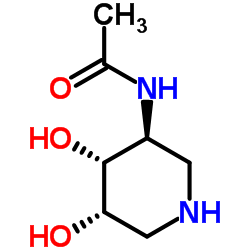 N-[(3S,4R,5S)-4,5-二羟基-3-哌啶基]乙酰胺结构式