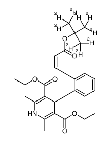 diethyl 4-[2-[(E)-3-[1,1,1,3,3,3-hexadeuterio-2-(trideuteriomethyl)propan-2-yl]oxy-3-oxoprop-1-enyl]phenyl]-2,6-dimethyl-1,4-dihydropyridine-3,5-dicarboxylate Structure
