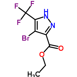 Ethyl 4-bromo-5-(trifluoromethyl)-1H-pyrazole-3-carboxylate structure