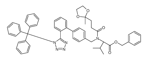 N-[(2'-(N2-三氟四唑[1,1'-联苯]-4-基)甲基]-N-[3-(2-甲基-1,3-二氧戊环-2-基)-1-氧丙基]-L-缬氨酸苄基酯结构式