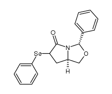 (3S,7aR)-3-phenyl-6-(phenylselanyl)tetrahydropyrrolo[1,2-c]oxazol-5(3H)-one结构式