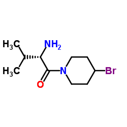 (2S)-2-Amino-1-(4-bromo-1-piperidinyl)-3-methyl-1-butanone结构式