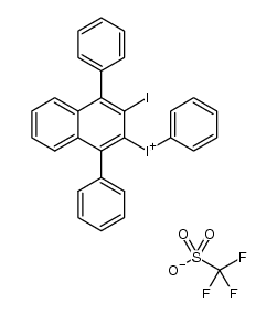 (3-iodo-1,4-diphenylnaphthalen-2-yl)(phenyl)iodonium triflate结构式