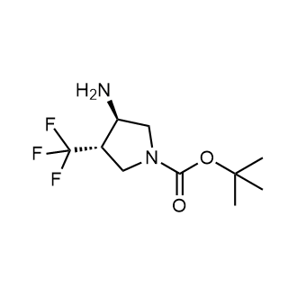 反式-3-氨基-4-(三氟甲基)吡咯烷-1-羧酸叔丁酯结构式