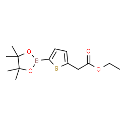 2-​Thiopheneacetic acid, 5-​(4,​4,​5,​5-​tetramethyl-​1,​3,​2-​dioxaborolan-​2-​yl)​-​, ethyl ester Structure