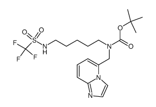 5-[N-tert-butoxycarbonyl-N-[5-(trifluoromethanesulfonamido)pentan-1-yl]aminomethyl]-imidazo[1,2-a]pyridine结构式