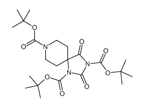 2,4-二氧代-1,3,8-三氮杂螺[4.5]癸烷-1,3,8-三羧酸三叔丁酯结构式