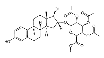 methyl 3,17β-dihydroxyestra-1,3,5(10)-trien-16α-yl-2,3,4-tri-O-acetyl-β-D-glucopyranosuronate结构式
