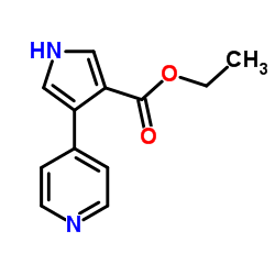 4-(吡啶-4-基)-1H-吡咯-3-甲酸乙酯结构式