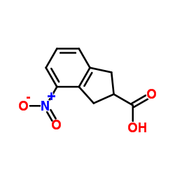 2,3-二氢-4-硝基-1H-茚-2-羧酸结构式