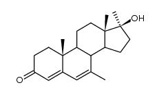 7,17α-Dimethyl-17-hydroxyandrosta-4,6-dien-3-on结构式