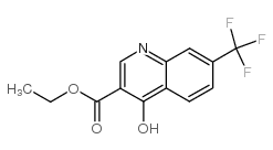 3-Quinolinecarboxylicacid, 4-hydroxy-7-(trifluoromethyl)-, ethyl ester structure