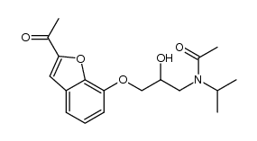 2-acetyl-7-[2-hydroxy-3-(N-acetyl-N-isopropyl)aminopropoxy]benzofuran结构式