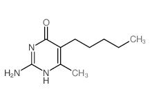 2-氨基-6-甲基-5-戊基嘧啶-4-醇结构式