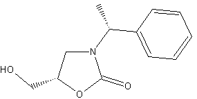 (5S)-5-(羟甲基氧基)-3-[(1R)-1-苯乙基]-2-噁唑烷酮结构式