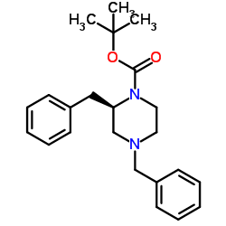 (R)-叔-丁基 2,4-二苯甲基哌嗪-1-甲酸基酯结构式
