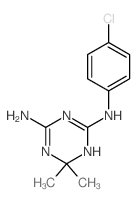 N-(4-chlorophenyl)-6,6-dimethyl-3H-1,3,5-triazine-2,4-diamine结构式