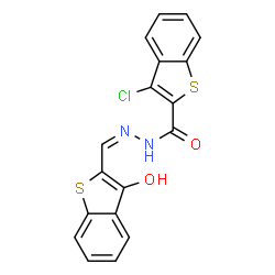 Benzo[b]thiophene-2-carboxylic acid, 3-chloro-, [(3-hydroxybenzo[b]thien-2-yl)methylene]hydrazide (9CI)结构式