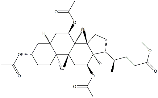 3β,7α,12α-Tris(acetyloxy)-5β-cholan-24-oic acid methyl ester结构式