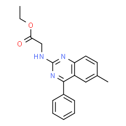 ethyl [(6-methyl-4-phenyl-2-quinazolinyl)amino]acetate结构式