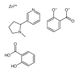 zinc,2-carboxyphenolate,3-(1-methylpyrrolidin-2-yl)pyridine Structure