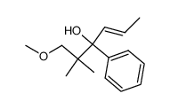 (E)-1-methoxy-2,2-dimethyl-3-phenylhex-4-en-3-ol结构式