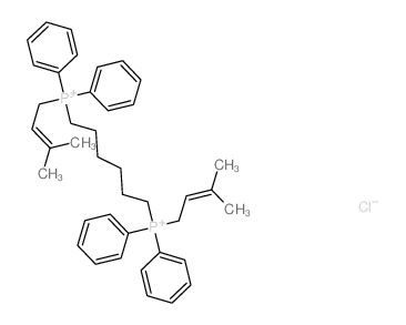 (3-Methyl-2-butenyl)(6-((3-methyl-2-butenyl)(diphenyl)phosphoranyl)hexyl)diphenylphosphorane结构式