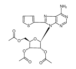 2',3',5'-tri-O-acetyl-8-(2-thienyl)adenosine Structure