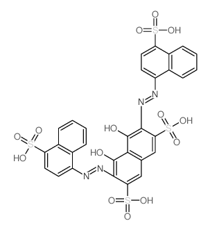 2,7-Naphthalenedisulfonicacid, 4,5-dihydroxy-3,6-bis[2-(4-sulfo-1-naphthalenyl)diazenyl]-结构式