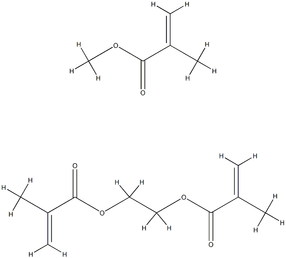 methyl 2-methylprop-2-enoate, 2-(2-methylprop-2-enoyloxy)ethyl 2-methy lprop-2-enoate结构式